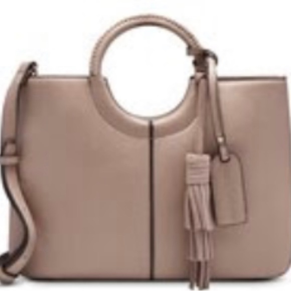 Sole Society Handbags - Sole Society Day Satchel blush pink round handle with detachable crossbody strap